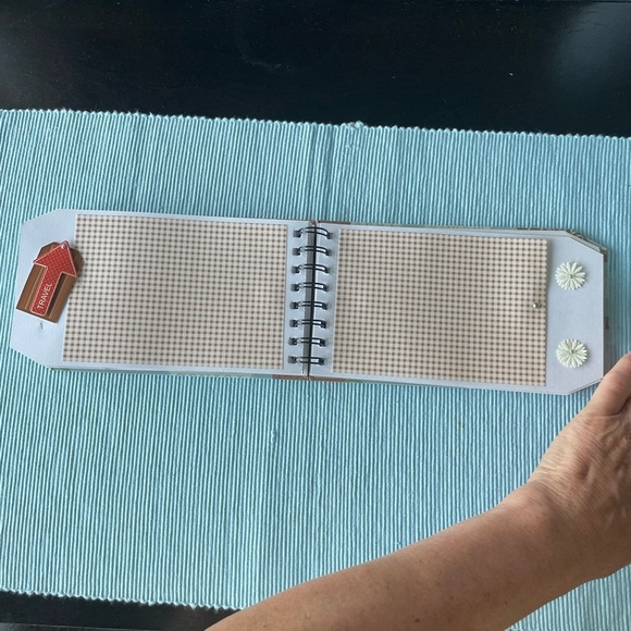 Travel Themed Pre-made Spiral Scrapbook with Bow- picture-ready! 8.25x4.5” - Picture 10 of 17